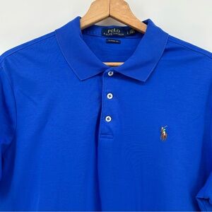 Polo Ralph Lauren Polo Shirt Mens L Blue Classic Fit Cotton Color Flesh Pony